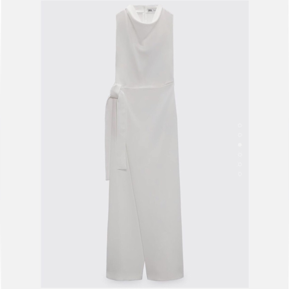 Zara white crepe jumpsuit
